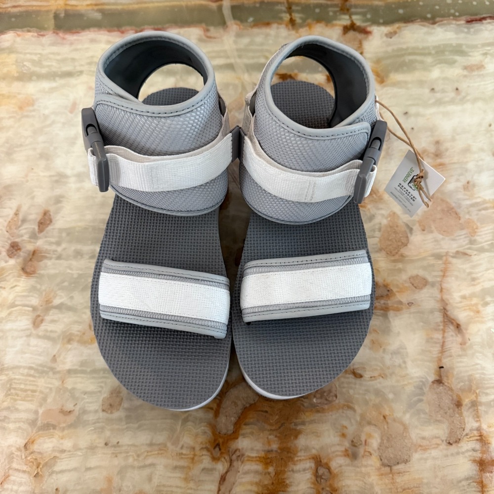 Teva Women's Platform Sandals Gray White Indio Jewell 1094114 Ankle Wrap Size 6‎